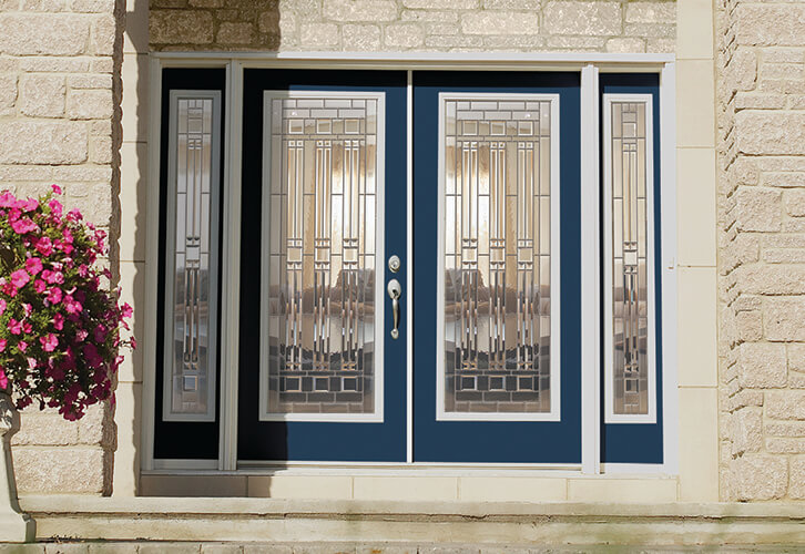 Flush Steel Exterior Doors Prefinished In Navy Blue